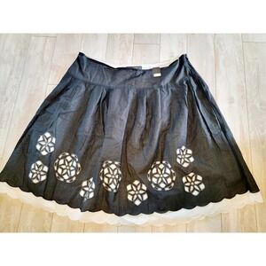 Venezia 22 Skirt Laser Cut Out Black White Lane Bryant Side Zip NWT‎ RV $60